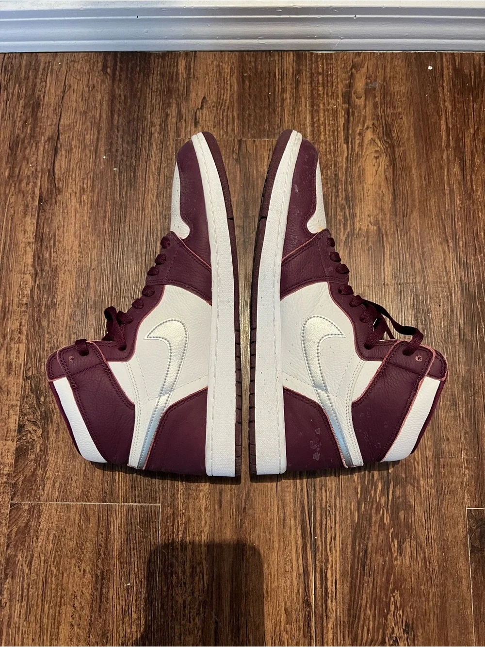 Air Jordan High-Top Men’s Sneakers - Maroon and White